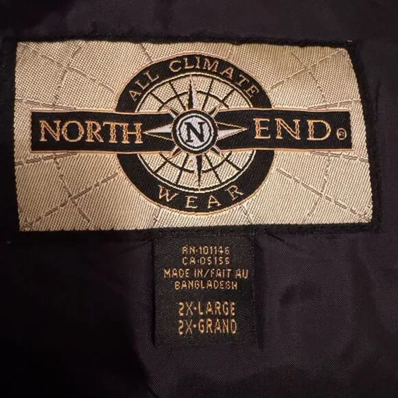 NWOT North End All Climate Wear Men's Fleece Vest Full Zip 2X-Large Black - Picture 12 of 14